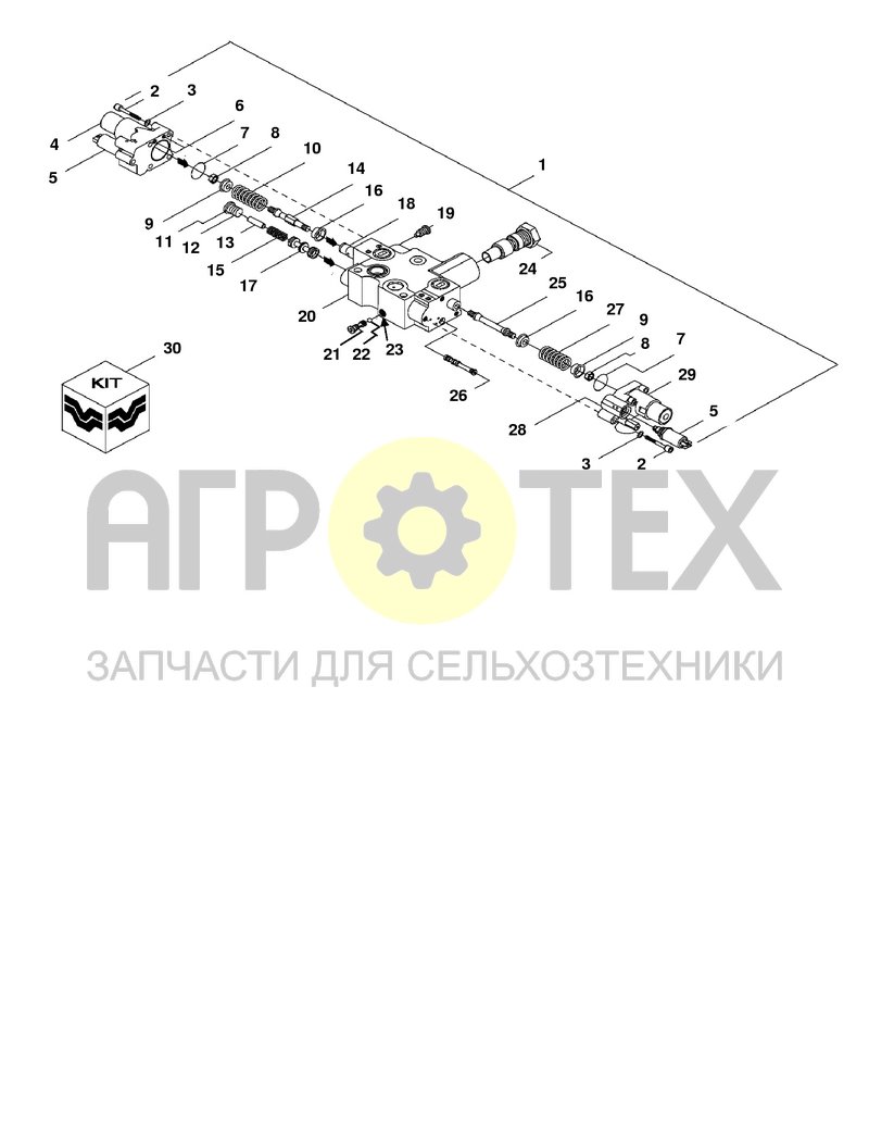 Чертеж Секция гидрораспределителя в сборе (6VLV31bl)